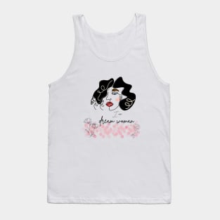 portrait of woman with black curly hair Tank Top